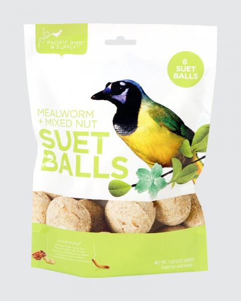 Suet Ball Mealworm & Nut 6pack