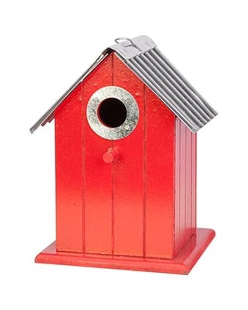 Wren/Chickadee Colorful House With Metal Roof