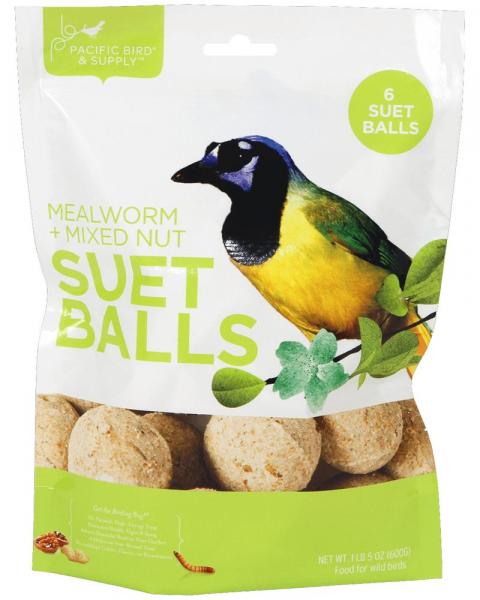 Mealworm and Mixed Nut Suet Balls 6pk