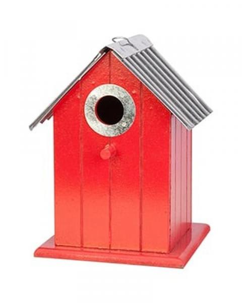 Wren/Chickadee Colorful House With Metal Roof