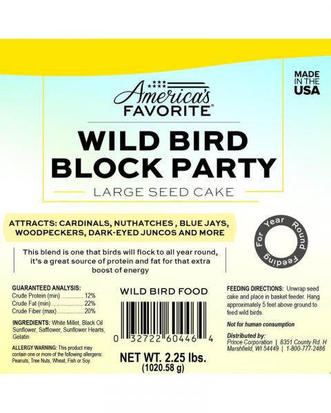Wild Bird Block Party Seed Cake