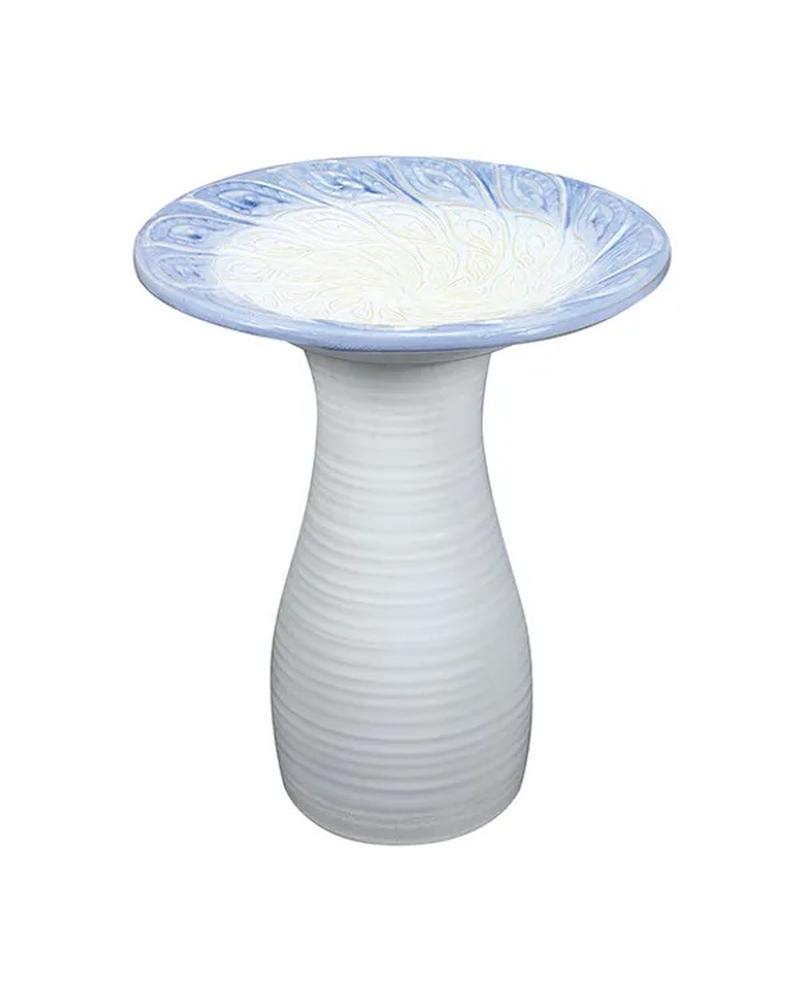 Leaf Birdbath 20" White