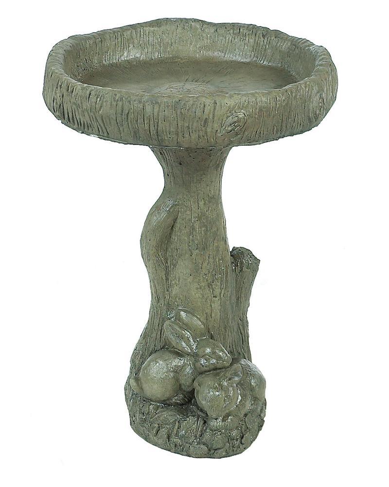 Double Bunnies Birdbath (Color May Vary)