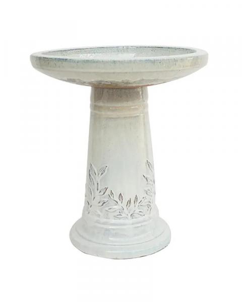 Leaf Birdbath 20" Beige