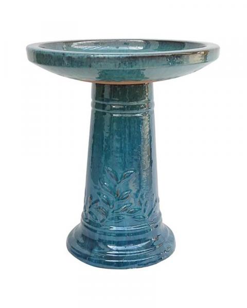 Leaf Birdbath 20" Cezanne Green