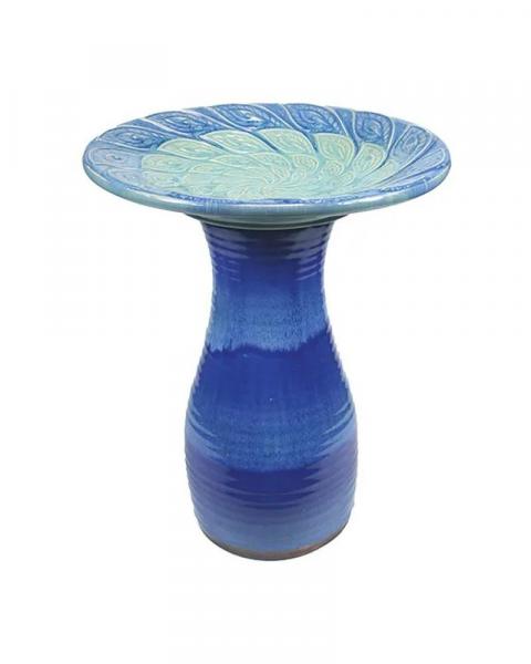 Leaf Birdbath 20" Blue