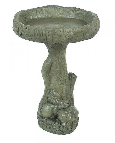 Double Bunnies Birdbath (Color May Vary)
