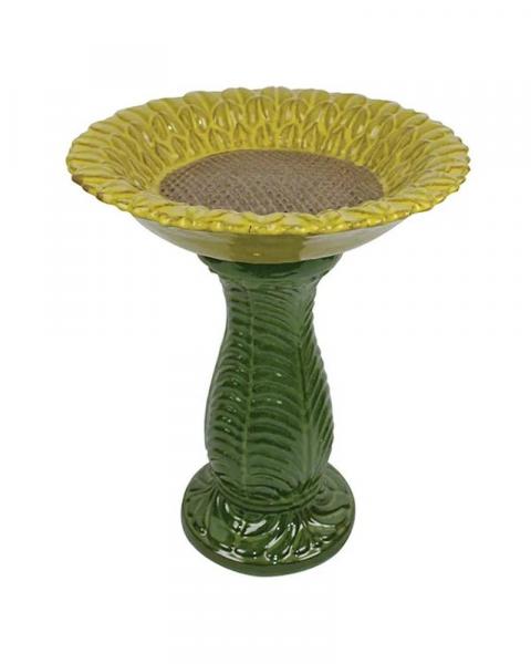 Sunflower Birdbath 21"