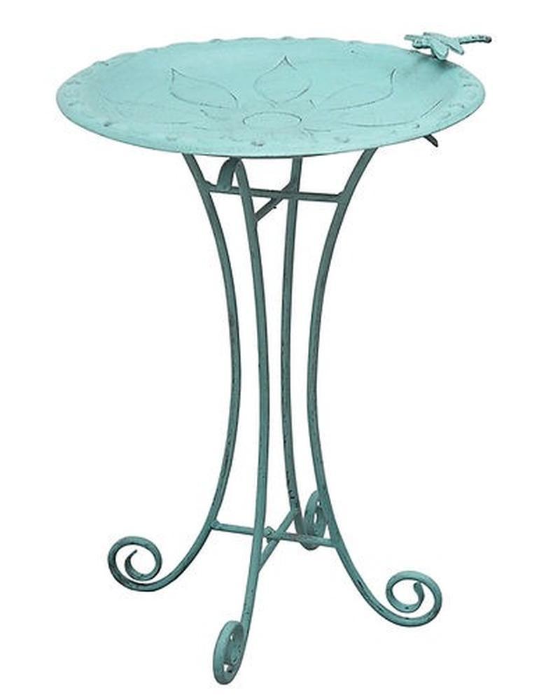 Birdbath Vintage Floral Patina