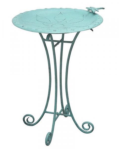Birdbath Vintage Floral Patina