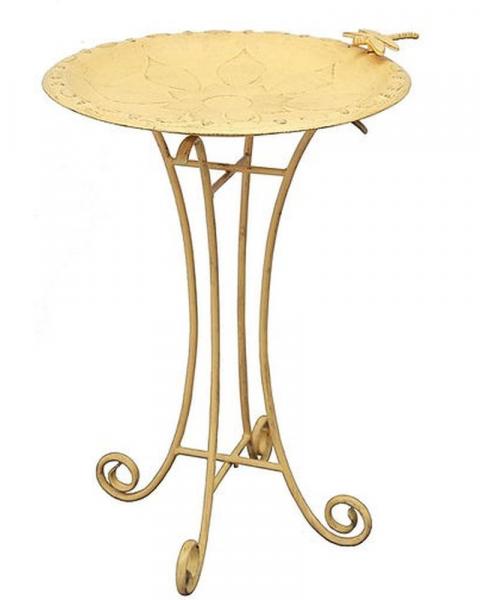 Birdbath Vintage Floral Yellow