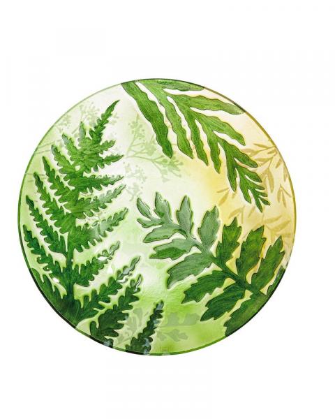 Glass Birdath Greenery