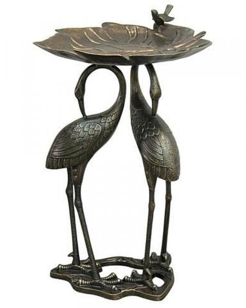 Heron/lily Pad Birdbath