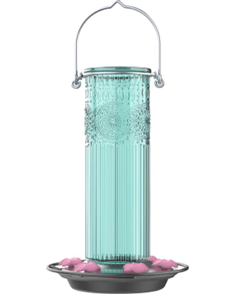 Antique Glass Hummingbird Gravity Feeder 28oz