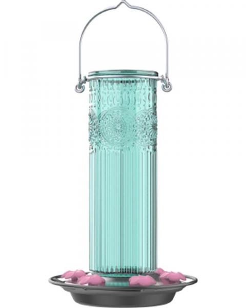 Antique Glass Hummingbird Gravity Feeder 28oz