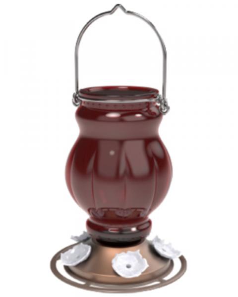 Antique Glass Hummingbird Feeder Ruby Visions 25oz