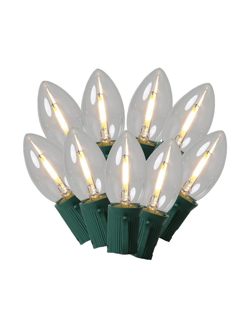 25 Lights Classic C9 LED Transparent Warm White