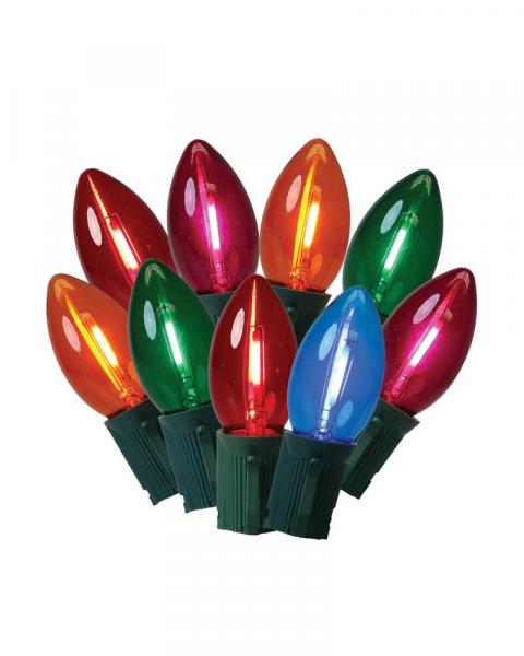 25 Lights Classic C9 LED Transparent Multi