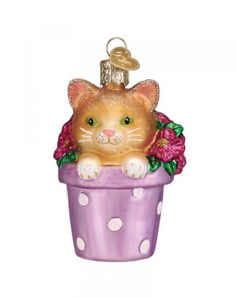 Old World Kitten Flower Pot