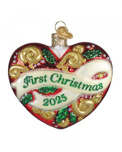 Old World First Christmas Heart