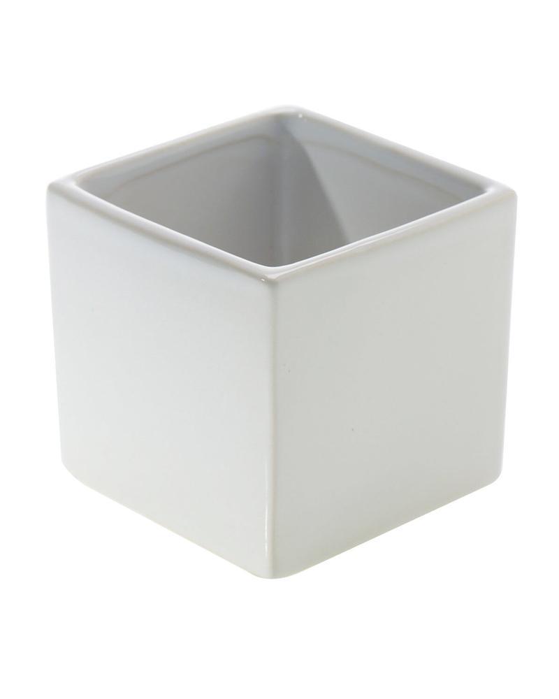 Urban Pot Sq 4.75" Shiny White