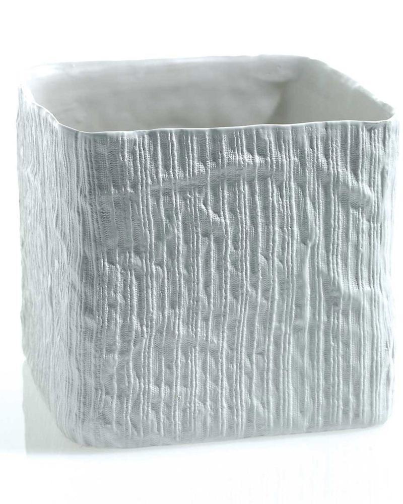 Linen Cube 6.25" White