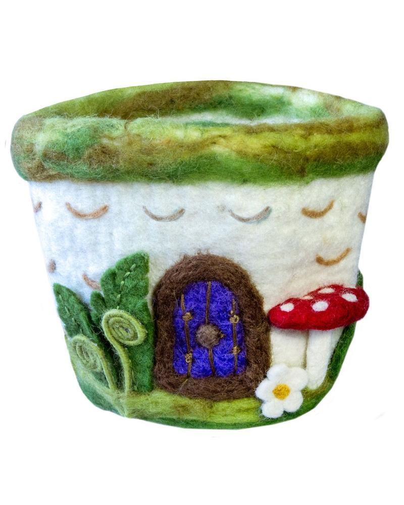 Handmade Felt Pot Woodland Cottage