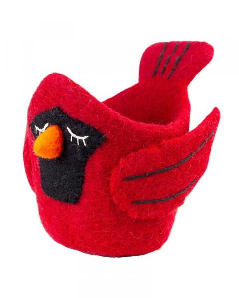 Handmade Felt Pot Cardinal