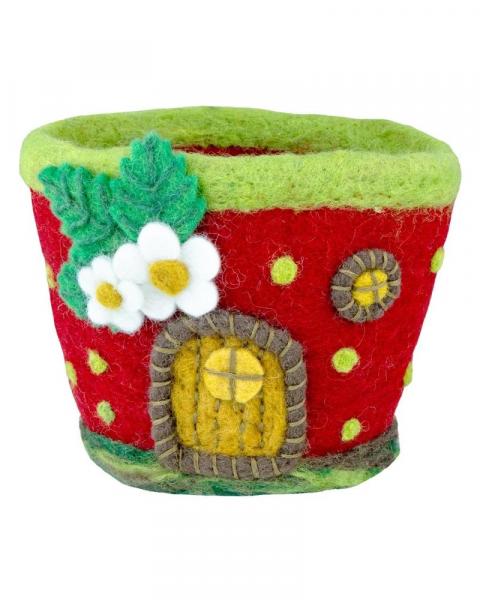 Handmade Felt Pot Strawberry Cottage