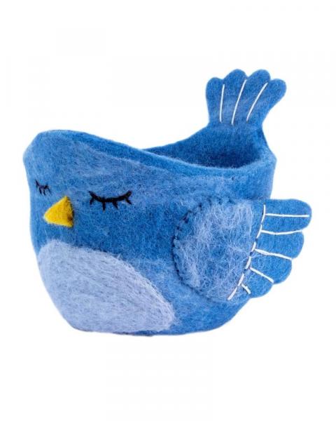 Handmade Felt Pot Bluebird
