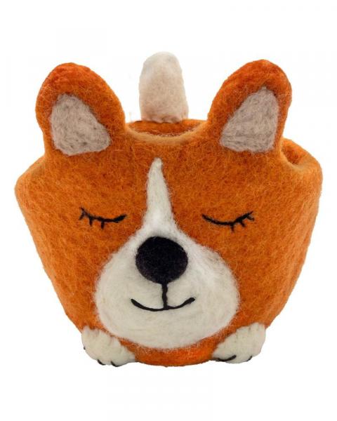 Handmade Felt Pot Corgi