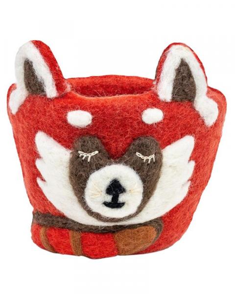 Handmade Felt Pot Red Panda