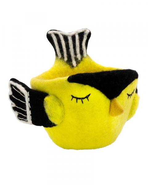 Handmade Felt Pot Goldfinch