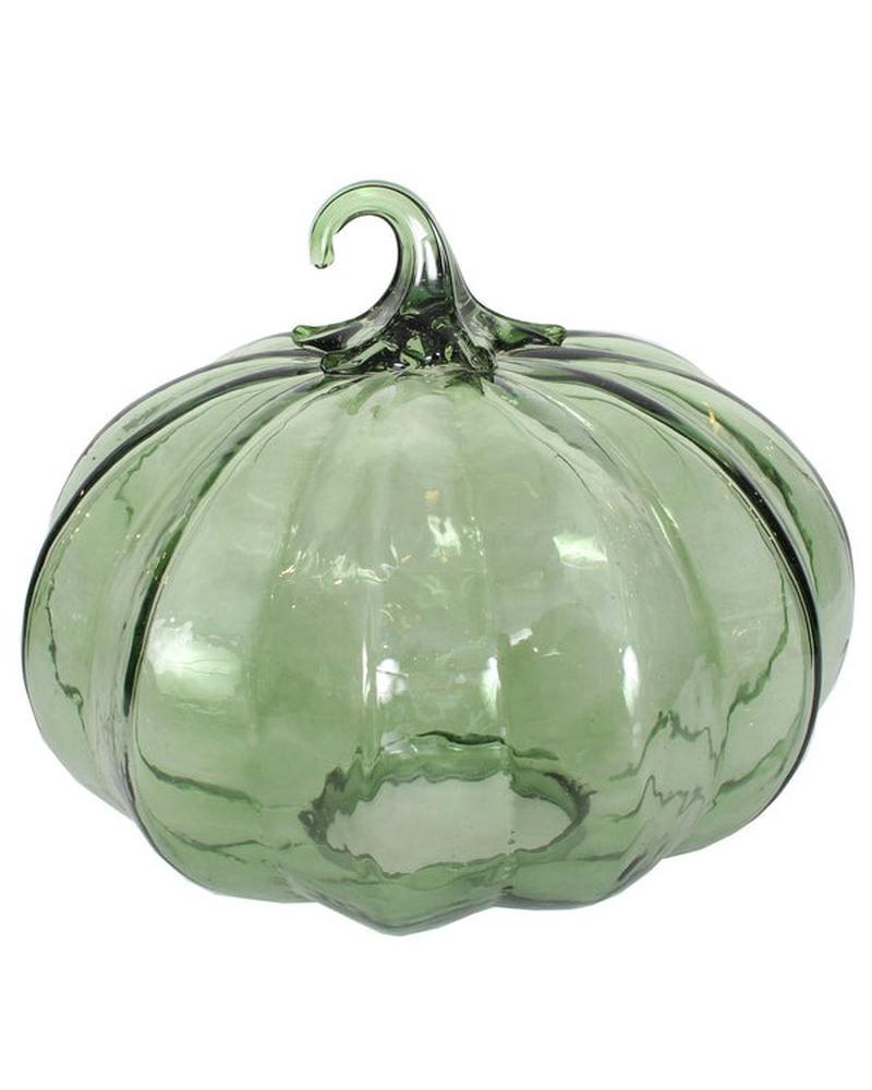 Glass Pumpkin 8" Olive