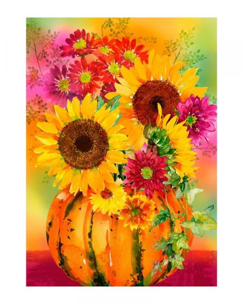 Garden Flag Pumpkin Floral