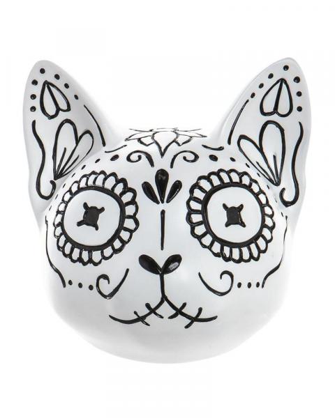 Halloween Cat 6.75" Bl/wh