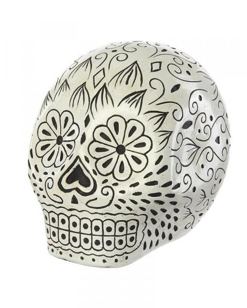 Halloween Skull 5.7" Bl/wh