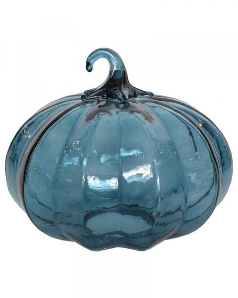 Glass Pumpkin 8" Indigo