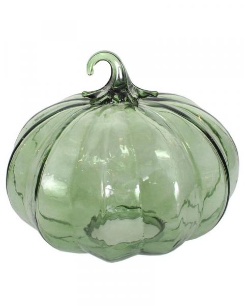 Glass Pumpkin 8" Olive