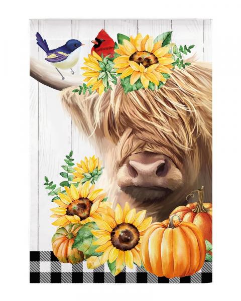 Garden Flag Happy Highland Cow