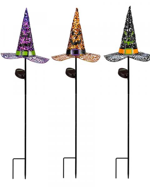 Witch Hat Solar Garden Stake 36"