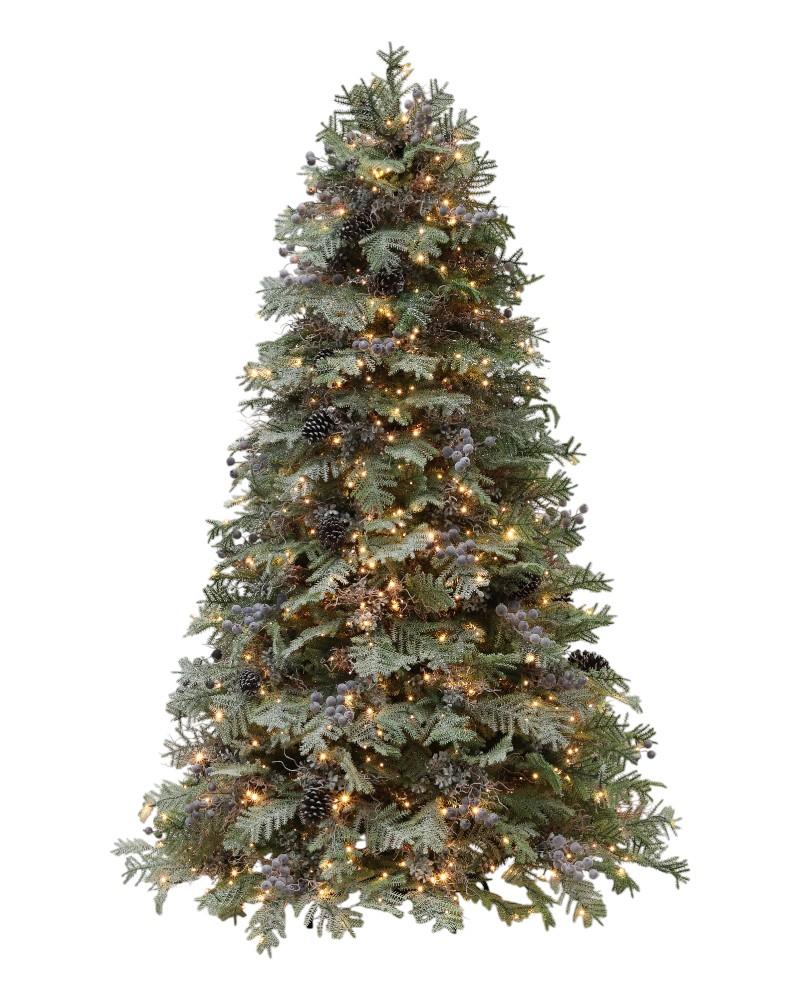 6.5' Fancy Flock Fir With 700 Color Changing LED Lights