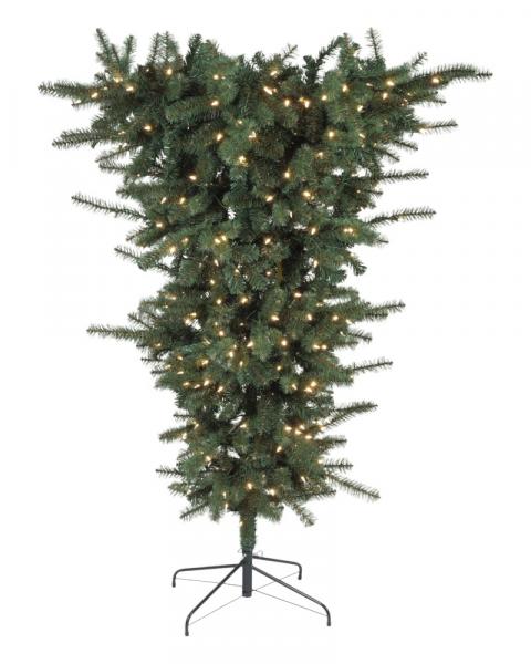 5' Upside Down Pine With 370 Warm White LED Lights