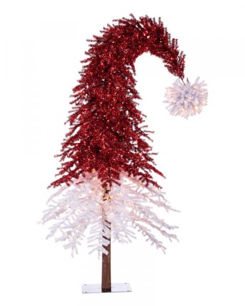 2' Santa Hat Alpine With 100 Warm White LED Lights Battery Operated