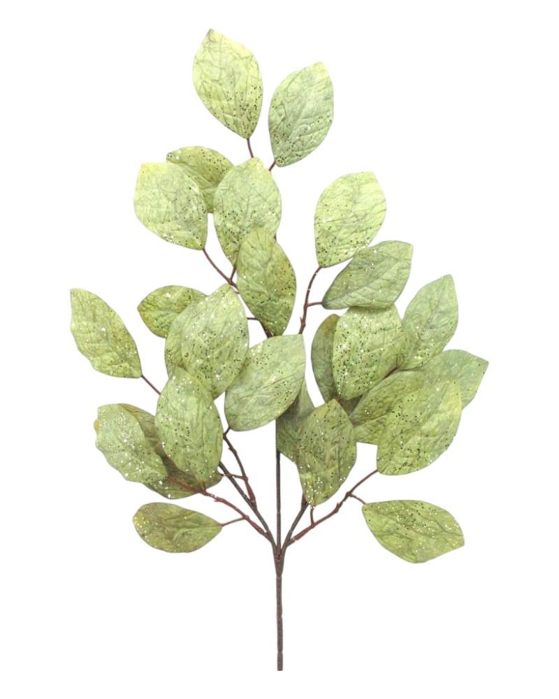 Glitter Leaf Spray 27" Green