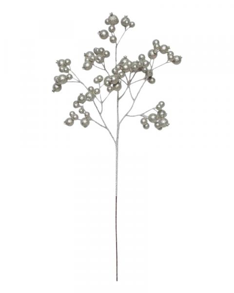 Glitter Wispy Berry Spray 25" Platinum