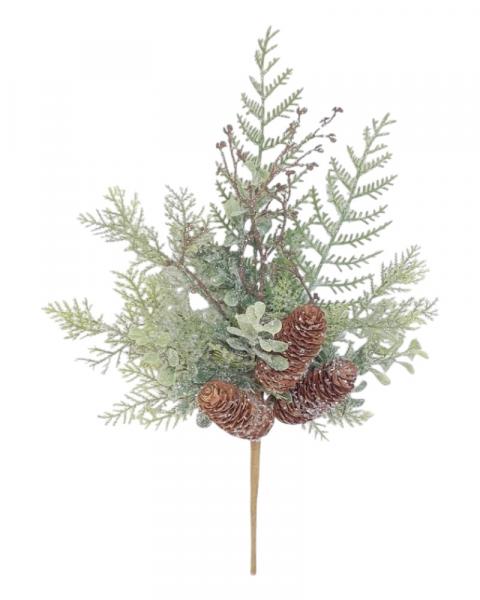 Frosted Pine Cone Pick 16"