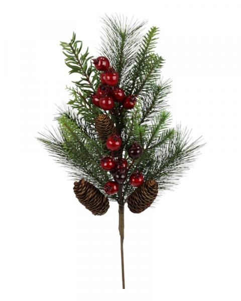 Berry Pine Spray With Cones 22"