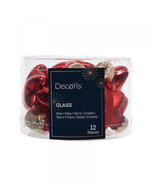 Mini Star Ornaments Box 12 Red