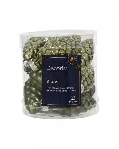 Glass Pinecone Box 12 Rosemary Green